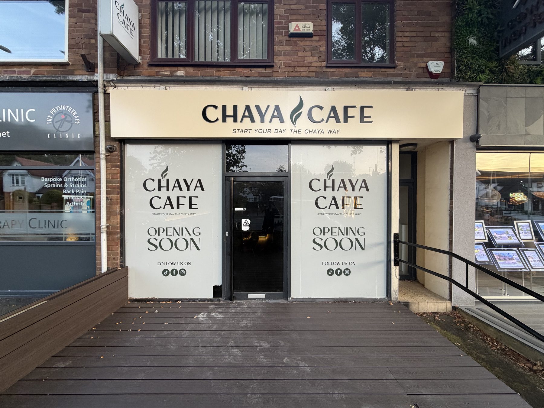 The Chaya Cafe shopfront on Bury Rd, Rochdale