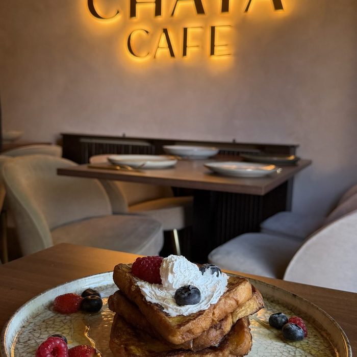 French toast with berries at Chaya Cafe